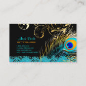 PixDezines Peacock+filigree+lace/diy background Visitekaartje (Achterkant)