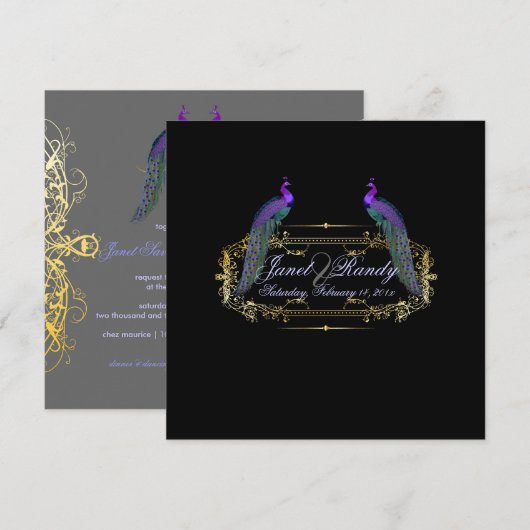 PixDezines Peacock, filigree+swirls/DIY-kleur Kaart (Voorkant / Achterkant)