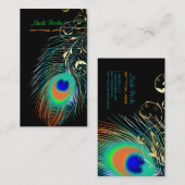 PixDezines Peacock+filigree zwirls/dij achtergrond Visitekaartje (Voorkant / Achterkant)