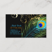 PixDezines Peacock+filigree zwirls/dij achtergrond Visitekaartje (Achterkant)