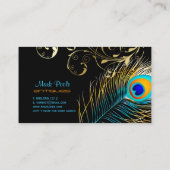PixDezines Peacock+filigree zwirls/dij achtergrond Visitekaartje (Achterkant)
