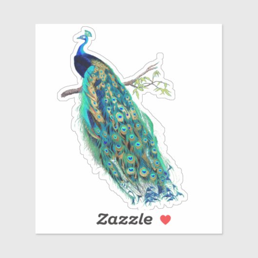 PixDezines  Peacock Groen Blauw + Goud Sticker (Vel)