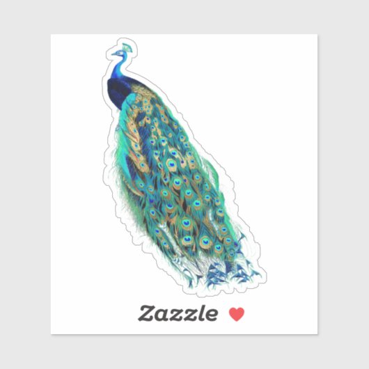 PixDezines  Peacock Groen Blauw + Goud Sticker (Vel)