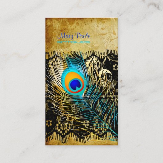 PixDezines  Peacock+Lace/diy-lettertypen Visitekaartje (Voorkant)