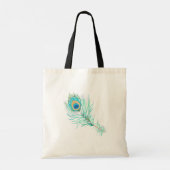 PixDezines Peacock Maid of Honor/Faux Gold Script Tote Bag (Achterkant)