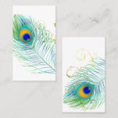 PixDezines PEACOCK PLUME+FILIGREE/DIY back-up Visitekaartje (Voorkant / Achterkant)