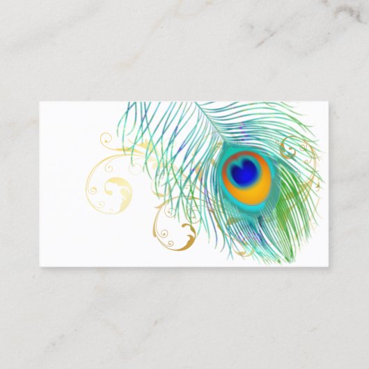 PixDezines PEACOCK PLUME+FILIGREE/DIY back-up Visitekaartje (Achterkant)