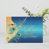 PixDezines Peacock+swirls/Gold+blauwgroen Kaart (Staand voorkant)
