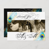 PixDezines Peacock Trouwfoto's Dank u Briefkaart (Voorkant / Achterkant)