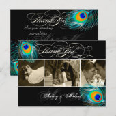 PixDezines Peacock Trouwfoto's Dank u Briefkaart (Voorkant / Achterkant)