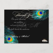 PixDezines Peacock Trouwfoto's Dank u Briefkaart (Achterkant)