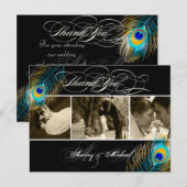 PixDezines Peacock Trouwfoto's Dank u Briefkaart (Voorkant / Achterkant)