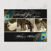 PixDezines Peacock Trouwfoto's Dank u Briefkaart (Voorkant)