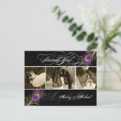 PixDezines Peacock Trouwfoto's Dank u Briefkaart (Staand voorkant)