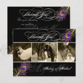 PixDezines Peacock Trouwfoto's Dank u Briefkaart (Voorkant / Achterkant)