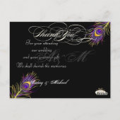 PixDezines Peacock Trouwfoto's Dank u Briefkaart (Achterkant)