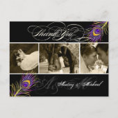 PixDezines Peacock Trouwfoto's Dank u Briefkaart (Voorkant)