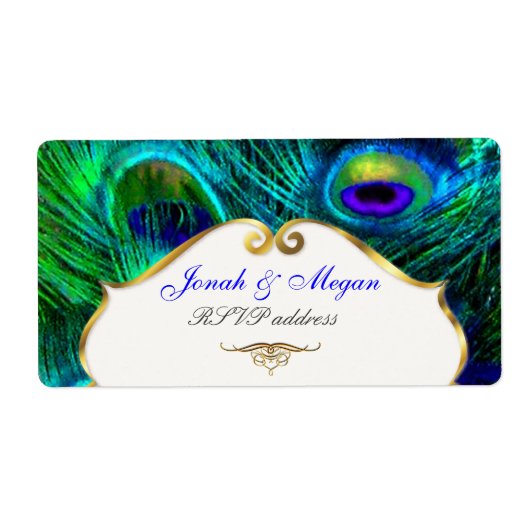 PixDezines Peacock veer/psychedelische kleuren Etiket (Voorkant)