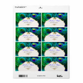 PixDezines Peacock veer/psychedelische kleuren Etiket (Full Sheet)