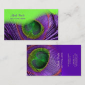 PixDezines Peacock veren visitekaartjes (Voorkant / Achterkant)
