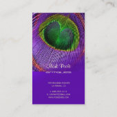 PixDezines Peacock veren visitekaartjes (Achterkant)