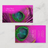 PixDezines Peacock veren visitekaartjes (Voorkant / Achterkant)