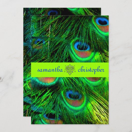 PixDezines Peacock vether/psychedelisch groen Kaart (Voorkant / Achterkant)