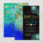 PixDezines Peacock Vrijgezellenfeest+Faux Gold Kaart (Voorkant / Achterkant)