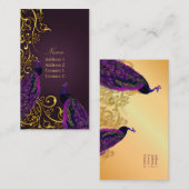 PixDezines Peacocks op gelaste ijzerstrengen|DIY c Visitekaartje (Voorkant / Achterkant)