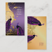 PixDezines Peacocks op vergulde ijzeren wervelinge Visitekaartje (Voorkant / Achterkant)