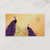 PixDezines Peacocks op vergulde ijzeren wervelinge Visitekaartje (Achterkant)