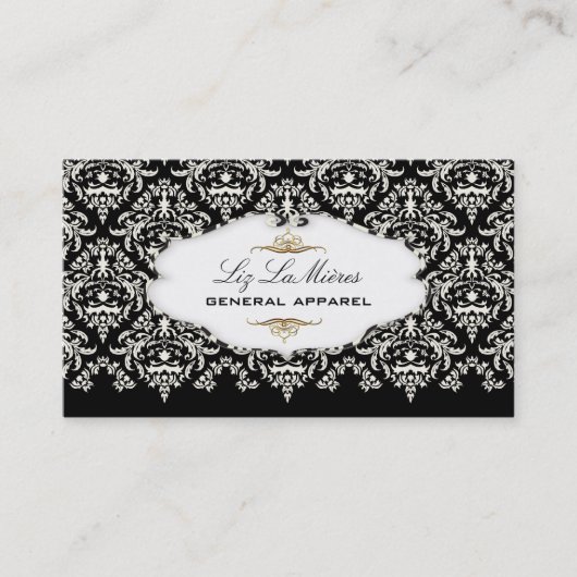 PixDezines Pearl Céline  Damask/DIY kleur Visitekaartje (Voorkant)