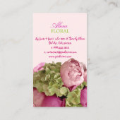 PixDezines peonies bouquet, bloemisten/dij kleuren Visitekaartje (Achterkant)