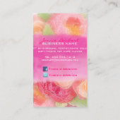 PixDezines peonies bouquets/diy background Visitekaartje (Achterkant)