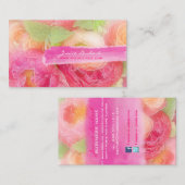 PixDezines peonies bouquets/diy background Visitekaartje (Voorkant / Achterkant)