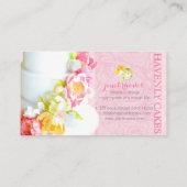 PixDezines peonies bruiloft taart/dij achtergrond Visitekaartje (Achterkant)