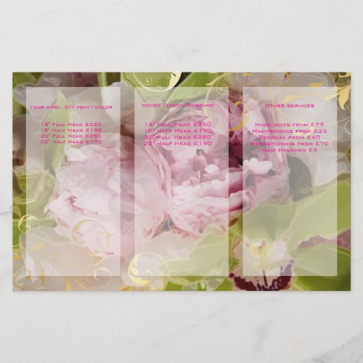 PixDezines Peonies/Green Cymbidium Bouquets Flyer (Voorkant)
