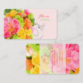 PixDezines peonies+rozen/dij achtergrond Visitekaartje (Voorkant / Achterkant)