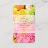 PixDezines peonies+rozen/dij achtergrond Visitekaartje (Achterkant)