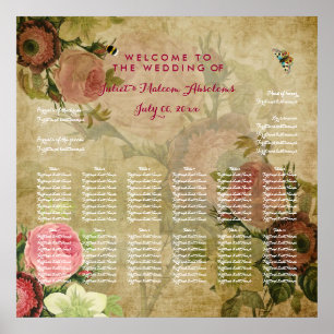 PixDezines perkament/ rozen/zitrooster Poster