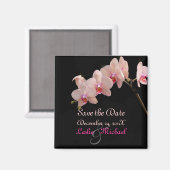 PixDezines Perzik Orchidee, Save the Date Magneet (Voorkant / Achterkant)