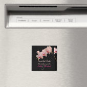 PixDezines Perzik Orchidee, Save the Date Magneet (Insitu (Vaatwasser))