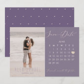 PixDezines Photo Save the Date Calendar Blush Pink Kaart (Voorkant / Achterkant)