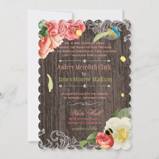 PixDezines pinda's, rozen/roodoute Kaart (Achterkant)