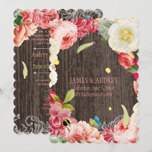 PixDezines pinda's, rozen/roodoute Kaart (Voorkant / Achterkant)