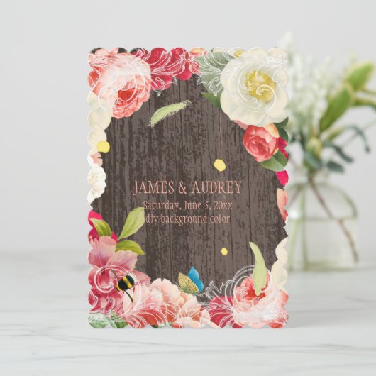 PixDezines  pinda's, rozen/roodoute Kaart (Staand voorkant)