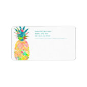 PixDezines Pineapple+Floral Waterverf Etiket (Voorkant)