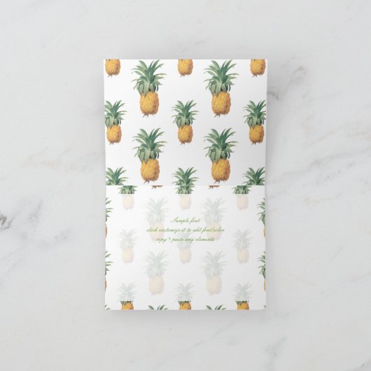 PixDezines Pineapples/Mahalo O Hui hou Bedankkaart (Binnen)