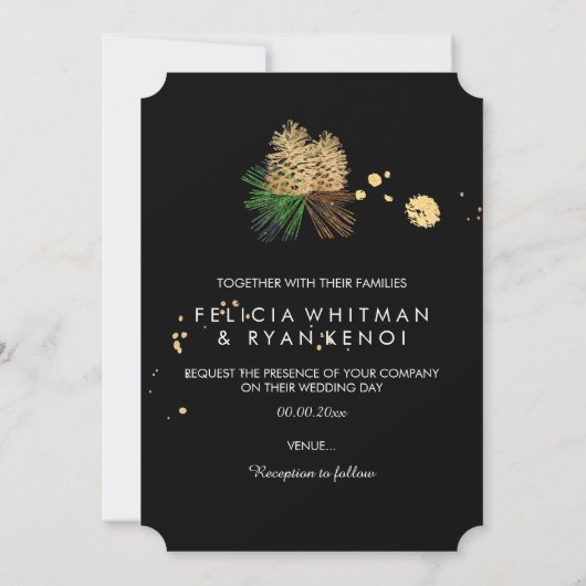 PixDezines pinecones/Faux Gold Folie/DIY achtergro Kaart (Achterkant)