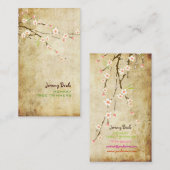 PixDezines  PINK CHERRY BLOSSOMS/SAKURA ♥ ♥ Visitekaartje (Voorkant / Achterkant)